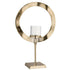 Windlicht Rond Voet Aluminium Goud Large - Windlicht - J-Line - livinglovely.nl