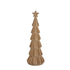 Yule Kerstboom Gelaagd Beige Small van PTMD, gelaagde boom met ster in de top in beige fluweel op witte achtergrond
