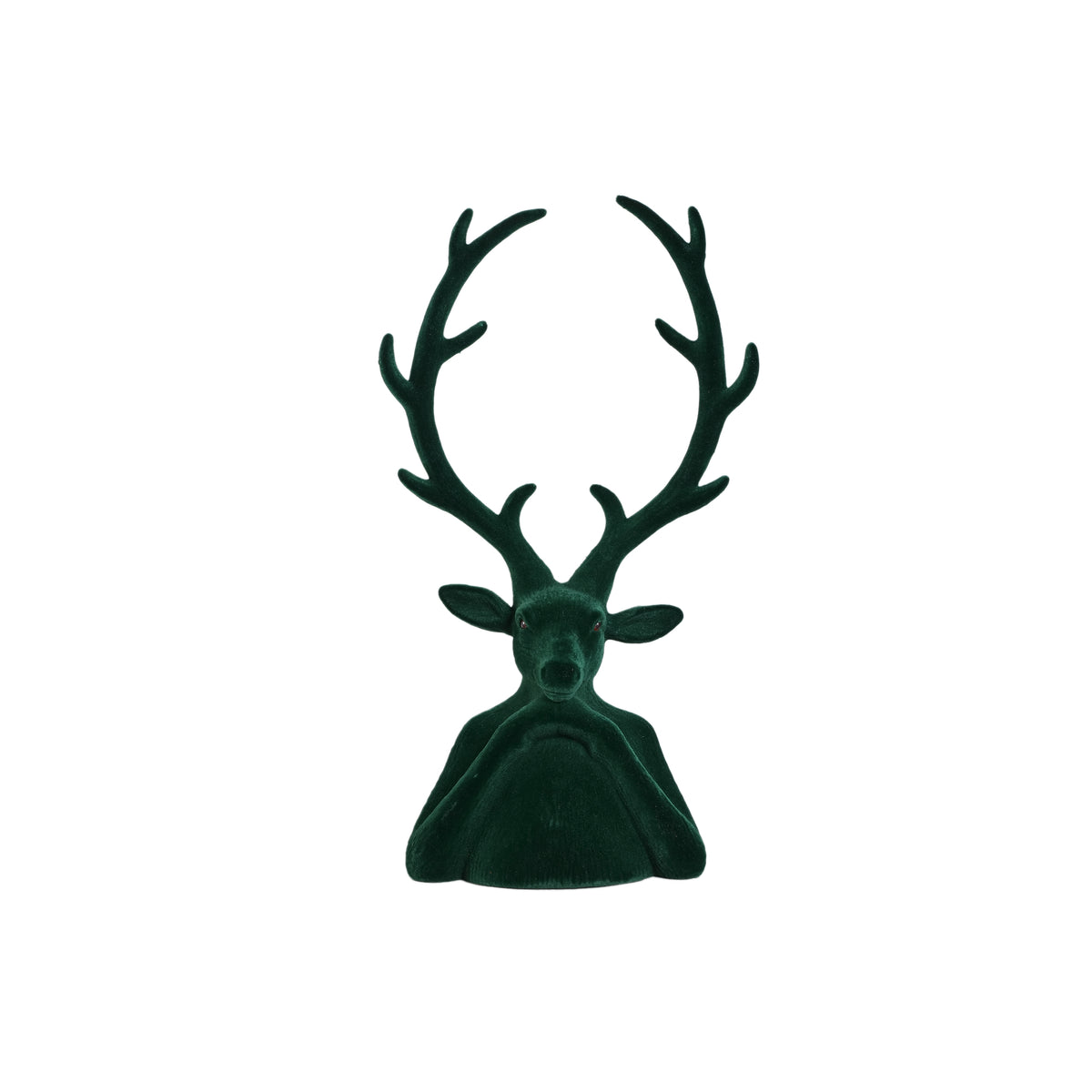 Yule Rendierkop Donkergroen Large van PTMD, rendierkop schuin van opzij gezien op witte achtergrond